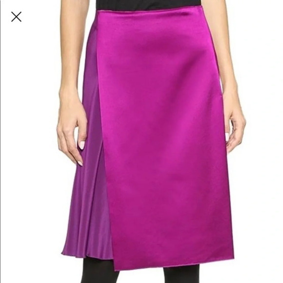 3.1 Philip Lim Overlay Magenta MIDI Skirt 0 C - Picture 1 of 4